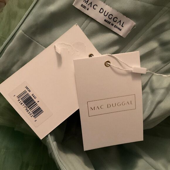 MAC DUGGAL 20530 Green Strapless Ruffle Gown with Feathers 4 - Picture 12 of 12